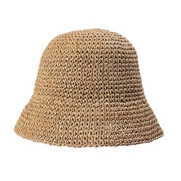 ASO-SLING Women's Bucket Hat Cap Female Summer Hats Braided Straw Hat Fishing Hat Elegant Women Beac...
