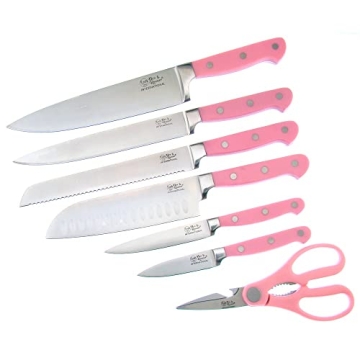 Stylish Hen & Rooster Pink Knife Set for Culinary Lovers