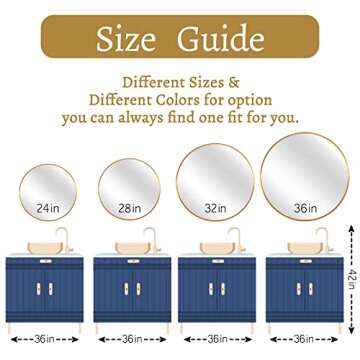 NeuType Round Mirror Circle Mirror 32 Inch Aluminum Alloy Frame Wall Mirror Large Vanity Hanging Decorative Mirrors for Entryway, Bathroom, Bedroom, Living Room, Golden