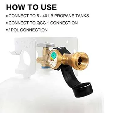 DOZYANT Propane Tank Gauge Level Indicator Leak Detector for 5lb-40lb Propane Tanks (2 Pack), Universal for BBQ Gas Grill, Cylinder, RV Camper, and More Appliances, Type 1 Connection