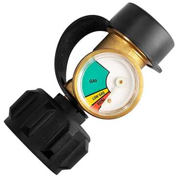 DOZYANT Propane Tank Gauge Level Indicator Leak Detector for 5lb-40lb Propane Tanks (2 Pack), Universal for BBQ Gas Grill, Cylinder, RV Camper, and More Appliances, Type 1 Connection