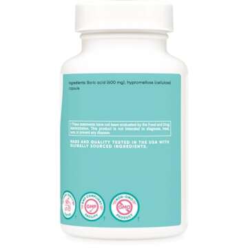 Nutricost Boric Acid 600mg, 30 Capsules - Vaginal Suppository - Non-GMO - for Women