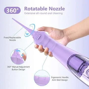 Sejoy Water Flossers for Teeth Cleaning, Water Flosser for Teeth Rechargeable Cordless, Electric Portable, 5 Cleaning Modes 8 Jet Tips, IPX7 Waterproof, 230ml, for Travel and Home