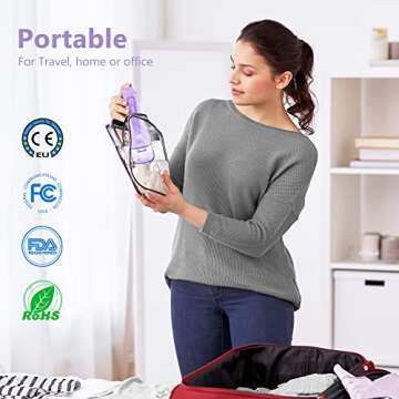 Sejoy Water Flossers for Teeth Cleaning, Water Flosser for Teeth Rechargeable Cordless, Electric Portable, 5 Cleaning Modes 8 Jet Tips, IPX7 Waterproof, 230ml, for Travel and Home