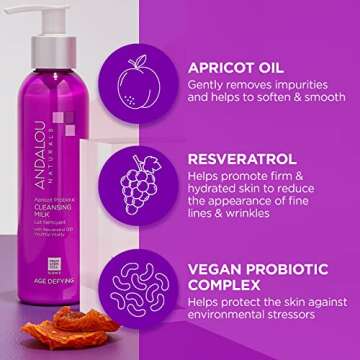 Andalou Cleansing Milk for Dry Skin, Gentle Makeup Remover