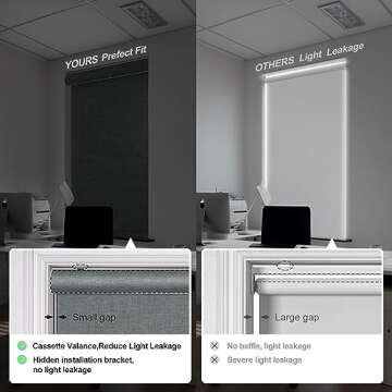 Boolegon Blackout Roller Shades for Windows,Cordless,Linen Fabric,Roller Blinds,Thermal Insulated Fabric UV Protection,Window Shades for Home,Office,Bedroom,Door,Blackout-Gray,Custom Size