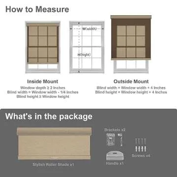 Boolegon Blackout Roller Shades - Custom Linen Blinds for Any Window