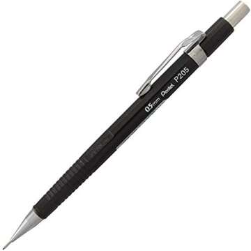 Pentel Sharp Mechanical Pencil, 0.5mm, Metallic Barrels, Assorted Colors, 2-Pk (P205MBP2M)