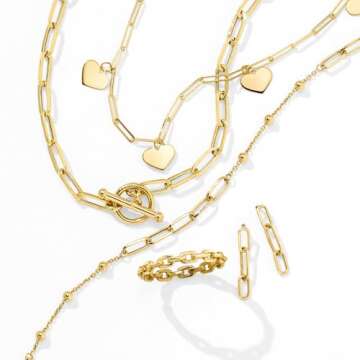 RS Pure by Ross-Simons Italian 14kt Yellow Gold Paper Clip Link Toggle Necklace. 20 inches