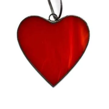 Classic Red Heart Stained Glass for Romantic Gifts