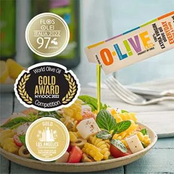 O-Live & Co. Premium 100% Extra Virgin Olive Oil Single Serve Packets - Pack of 50 -Cold Pressed - Salad Dressing - Kosher - Non GMO - Vegan