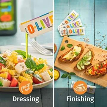 O-Live & Co. Premium 100% Extra Virgin Olive Oil Single Serve Packets - Pack of 50 -Cold Pressed - Salad Dressing - Kosher - Non GMO - Vegan