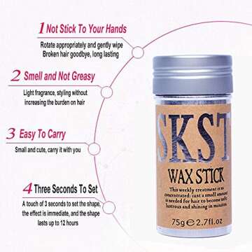 Hair Wax Stick for Smooth & Shine Control - 2.7 Oz