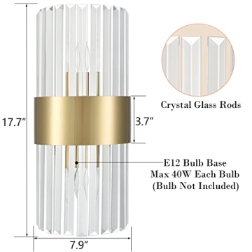 Modern Gold Crystal Wall Sconces for Elegant Lighting