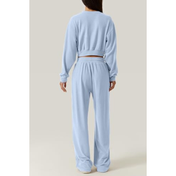 QINSEN 2 Piece Cozy Lounge Set for Women in Sky Blue