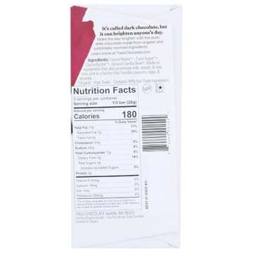 Theo Pure Organic Dark Chocolate Bar, 85% Cacao, 1 Bar | Vegan, Fair Trade