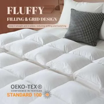 WhatsBedding Feather Comforter,Filled with Feather and DownFiber, White Twin Size All Season Duvet Insert, Luxurious Hotel Bed Comforter,100% Cotton Cover, Medium Warmth with Corner Tabs,68x90 Inch