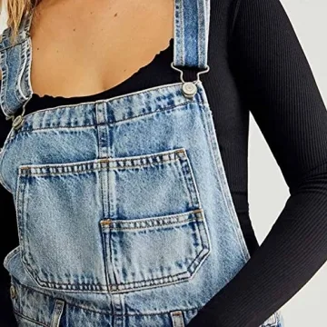 Stylish Talakeno Women's Denim Bib Overall Shorts for Summer