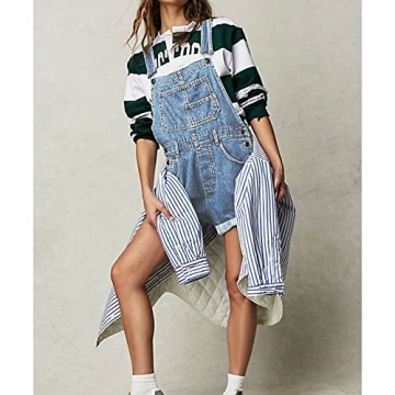 Stylish Talakeno Women's Denim Bib Overall Shorts for Summer
