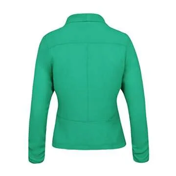 Michel Women's 3/4 Sleeve Blazer Light Weight Chiffon Casual Open Front Cardigan Jacket Work Office Style with Plus Size