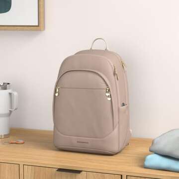 LIGHT FLIGHT Travel Laptop Backpack Women, 15.6 Inch Laptop Backpack with USB Charging Hole, Water R...