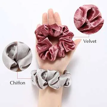 Colorful Velvet & Chiffon Hair Scrunchies for All