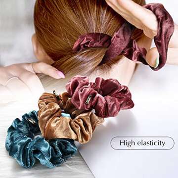 Colorful Hair Scrunchies for Girls, Velvet & Chiffon Hair Ties Ropes Scrunchy for Ponytail Holder Lovely Hair Accessories for Women and Girls Hair Bobble Bands(5 pcs Velvet & 5 pcs Chiffon)