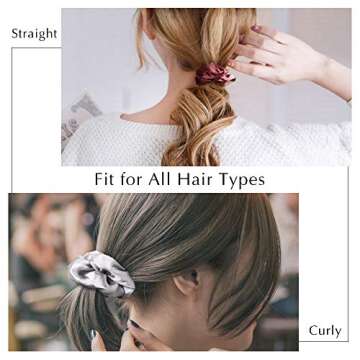 Colorful Hair Scrunchies for Girls, Velvet & Chiffon Hair Ties Ropes Scrunchy for Ponytail Holder Lovely Hair Accessories for Women and Girls Hair Bobble Bands(5 pcs Velvet & 5 pcs Chiffon)