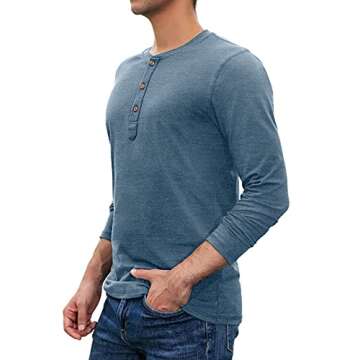 Sailwind Mens Henley Long Sleeve T-Shirt Cotton Casual Shirt