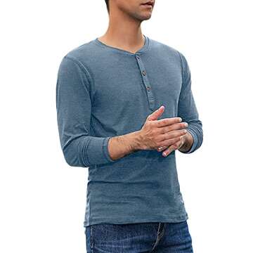Sailwind Mens Henley Long Sleeve T-Shirt Cotton Casual Shirt