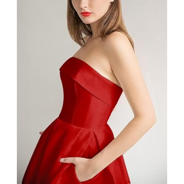 Elegant Ivory Short Prom Dress with Pockets for Women