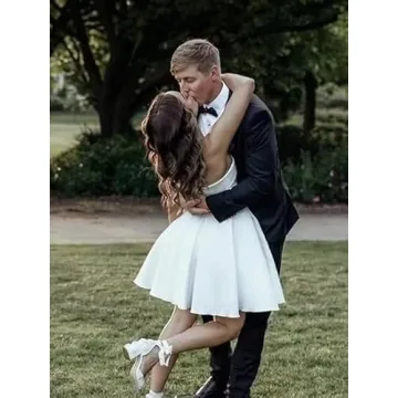 Elegant Ivory Short Prom Dress with Pockets for Women