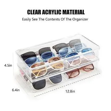BOPai Acrylic Stackable Sunglasses Organizer - 2 Pack