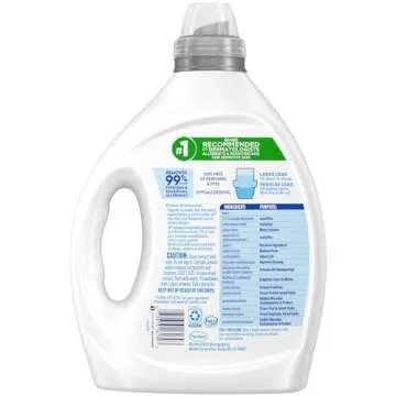 all Liquid Laundry Detergent, Free Clear for Sensitive Skin with OXI, Unscented and Hypoallergenic, ...