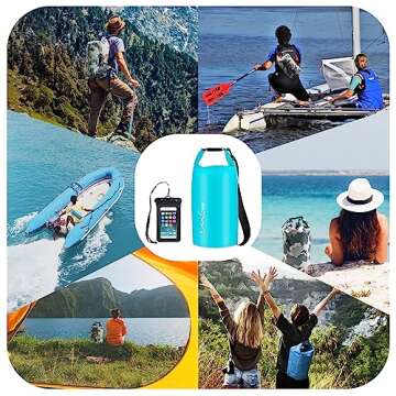 OMGear Waterproof Dry Bag Backpack Phone Pouch 40L/30L/20L/10L/5L Floating Dry Sack for Kayaking Boating Outdoors Activities
