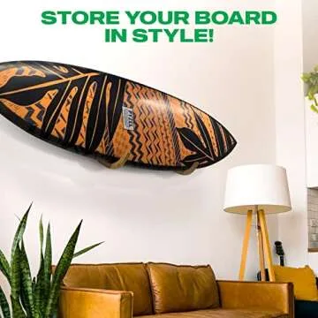 COR Surf Surfboard Wood Rack for Long Boards and Short Boards Works Indoor and Outdoor