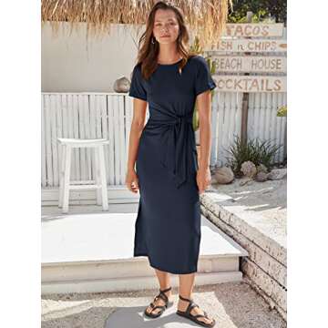 ANRABESS Women's Summer Maxi T-shirt Dress - Blue, Casual & Chic for Every Occasion