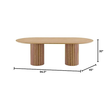 Modway EEI-6065-OAK-SET Senja 95" Oval Dining Table, Oak