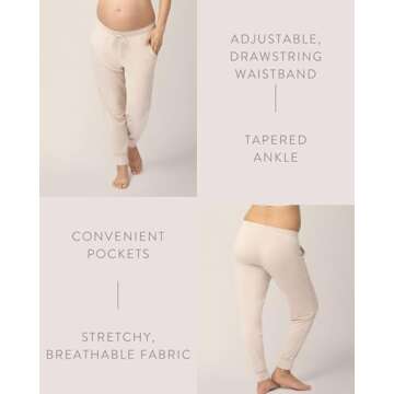 Kindred Bravely Everyday Maternity Joggers/Lounge Pants for Women (Oatmeal Heather, Medium)