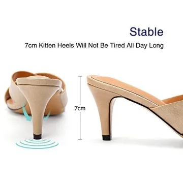 Greatonu Square Toe Slide Heels for Stylish Comfort