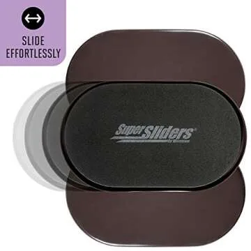 Super Sliders 5 3/4" x 9 1/2" Oval Reusable Furniture Sliders for Carpet - Effortless Moving and Surface Protection, Brown (4 Pack)