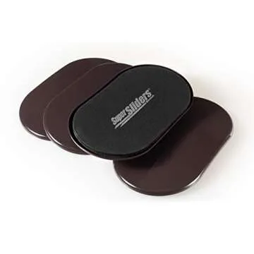 Super Sliders 5 3/4" x 9 1/2" Oval Reusable Furniture Sliders for Carpet - Effortless Moving and Surface Protection, Brown (4 Pack)