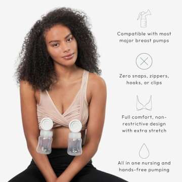 Larken Hands Free Pumping Bra for Nursing Moms in Sand