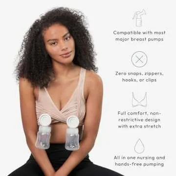 Larken Hands Free Pumping Bra for Nursing Moms in Sand