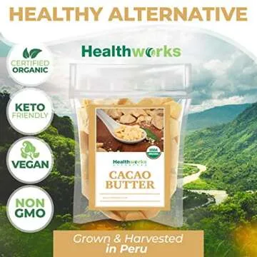Healthworks Organic Cacao Butter - Versatile Superfood 16 Oz