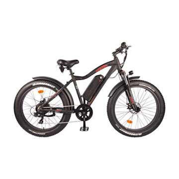 DJ Fat Bike 750W 48V 13Ah Power Electric Bicycle, Matte Black, LED Bike Light, Suspension Fork and S...