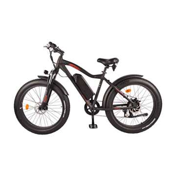 DJ Fat Bike 750W 48V 13Ah Power Electric Bicycle, Matte Black, LED Bike Light, Suspension Fork and Shimano Gear