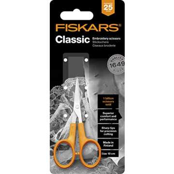 Fiskars 10 cm Embroidery Scissors for Seamless Crafting