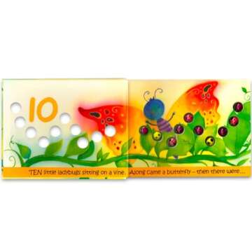 Titoland Ten Little Ladybugs Book for Toddlers and Babies Includes Pack of Butterfly Stickers