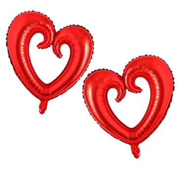 Soochat 43inch Heart Balloons, Romantic Large Red Heart foil Balloons for Valentine's Day Wedding Pa...